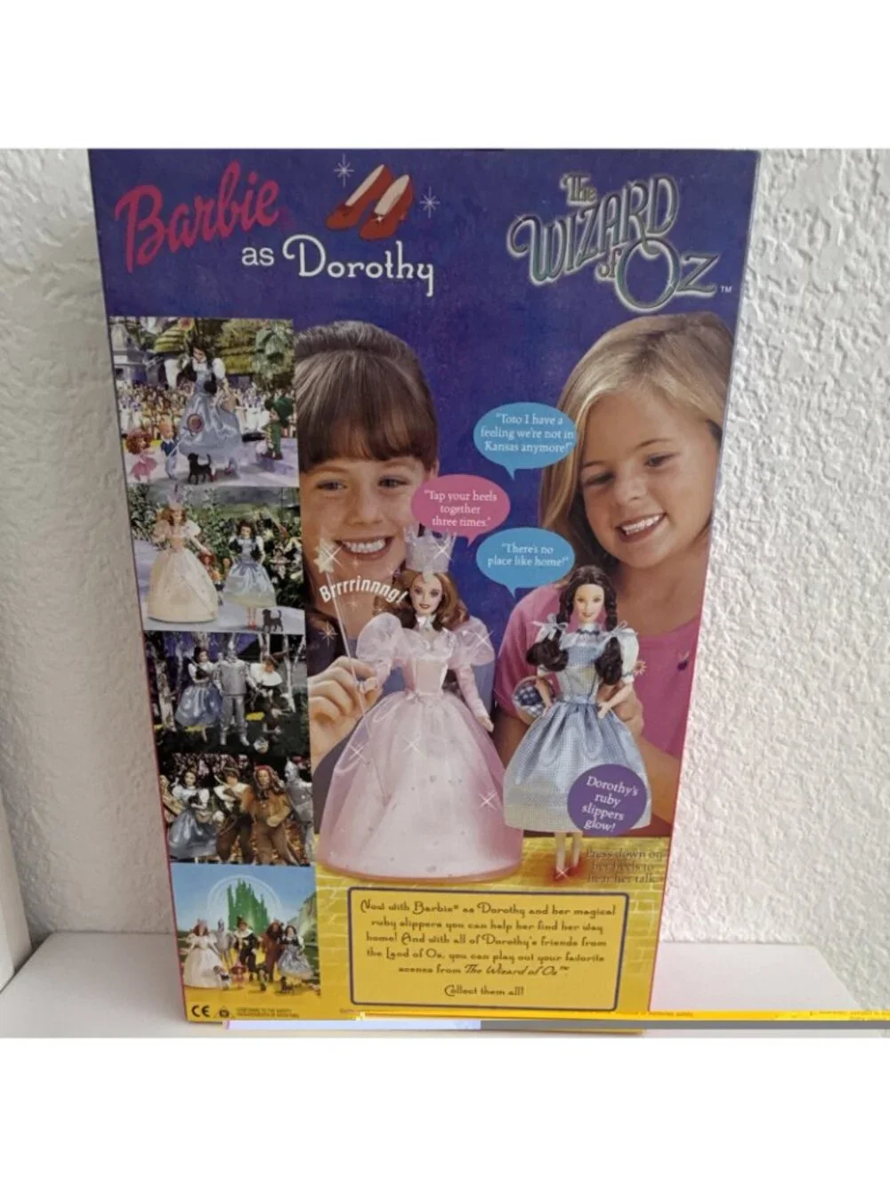 Barbie Dorothy Wizard of Oz Doll w/ Toto, 12in Brown Hair Blue Eyes